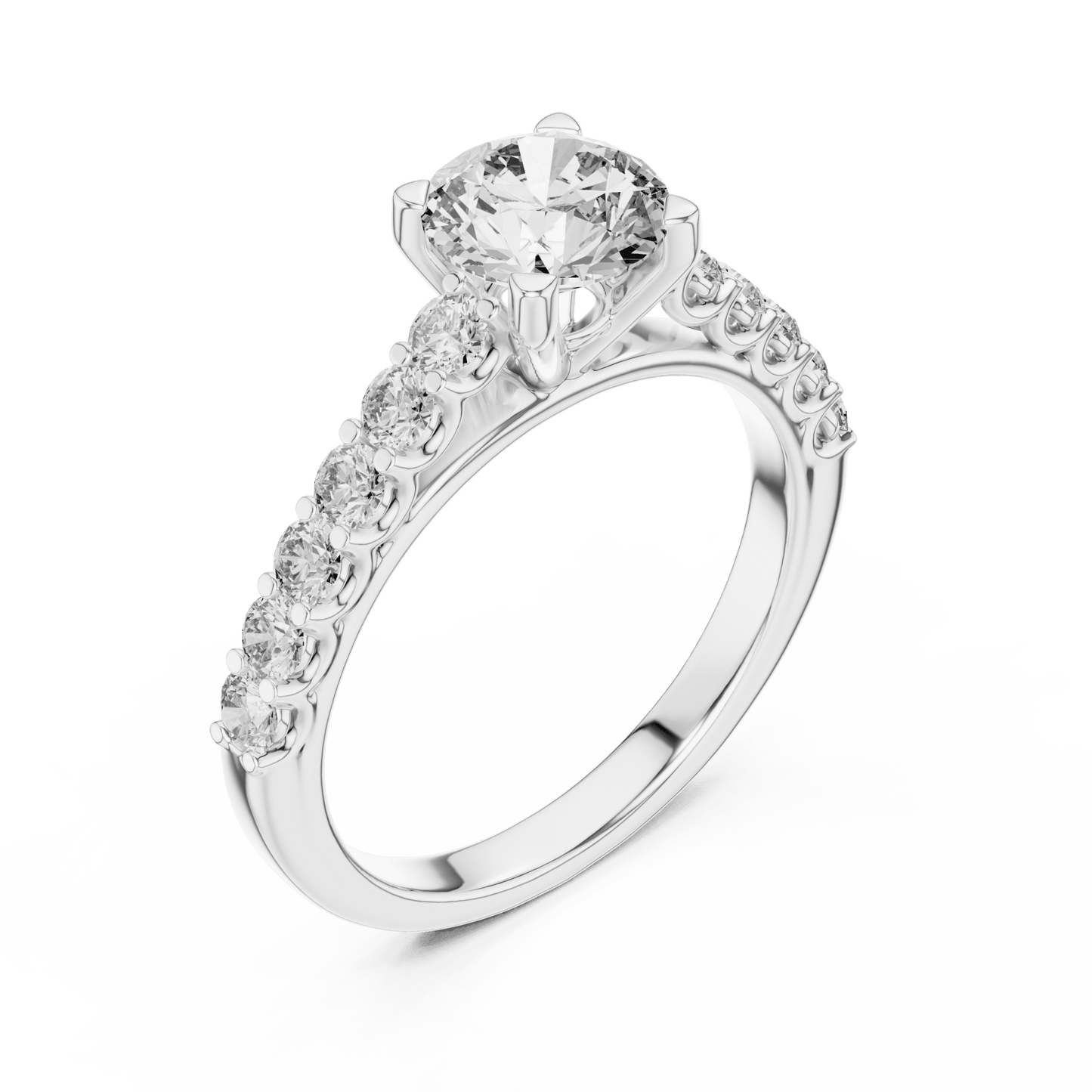 The Grace Pavé Solitaire Lab - Grown Diamond Ring - Suez Diamonds