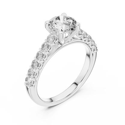 The Grace Pavé Solitaire Lab - Grown Diamond Ring - Suez Diamonds