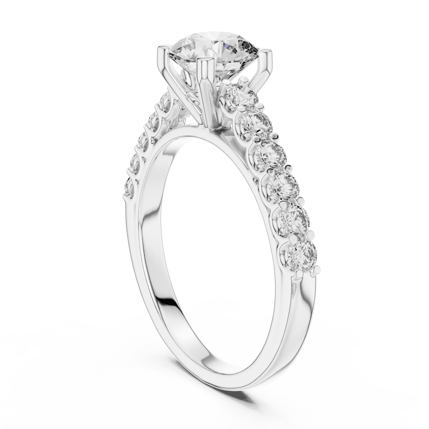 The Grace Pavé Solitaire Lab - Grown Diamond Ring - Suez Diamonds
