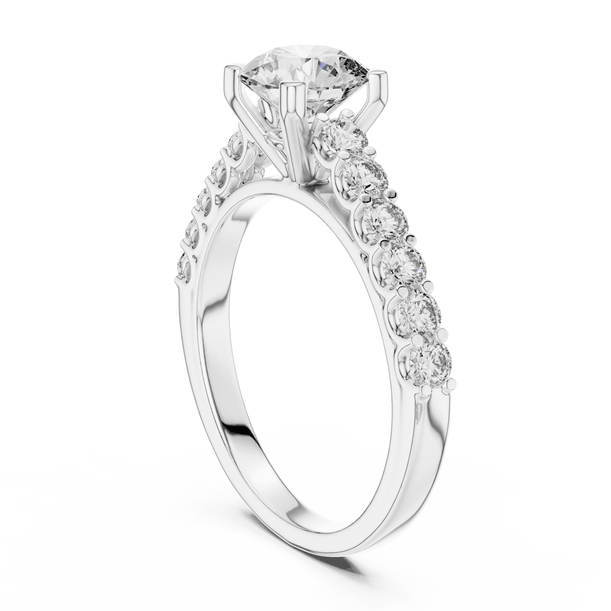The Grace Pavé Solitaire Lab - Grown Diamond Ring - Suez Diamonds