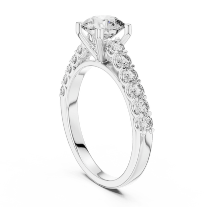 The Grace Pavé Solitaire Lab - Grown Diamond Ring - Suez Diamonds