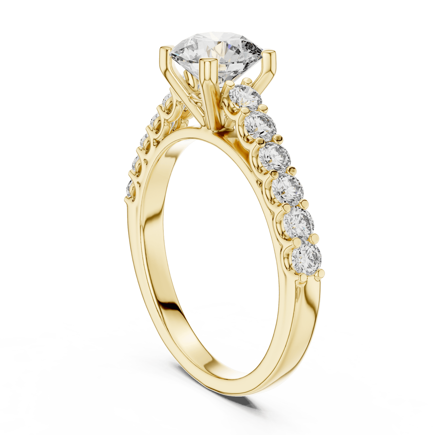 The Grace Pavé Solitaire Lab - Grown Diamond Ring - Suez Diamonds