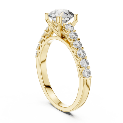 The Grace Pavé Solitaire Lab - Grown Diamond Ring - Suez Diamonds