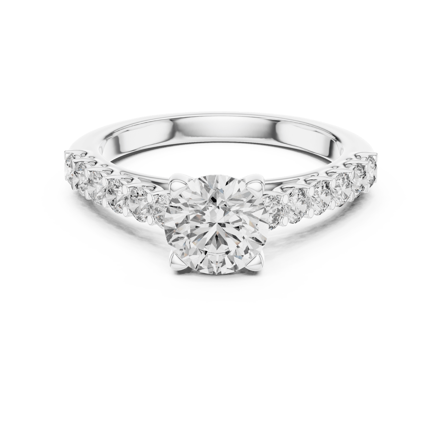 The Grace Pavé Solitaire Lab - Grown Diamond Ring - Suez Diamonds