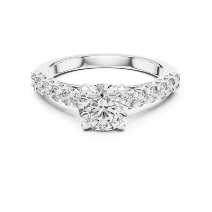 The Grace Pavé Solitaire Lab - Grown Diamond Ring - Suez Diamonds