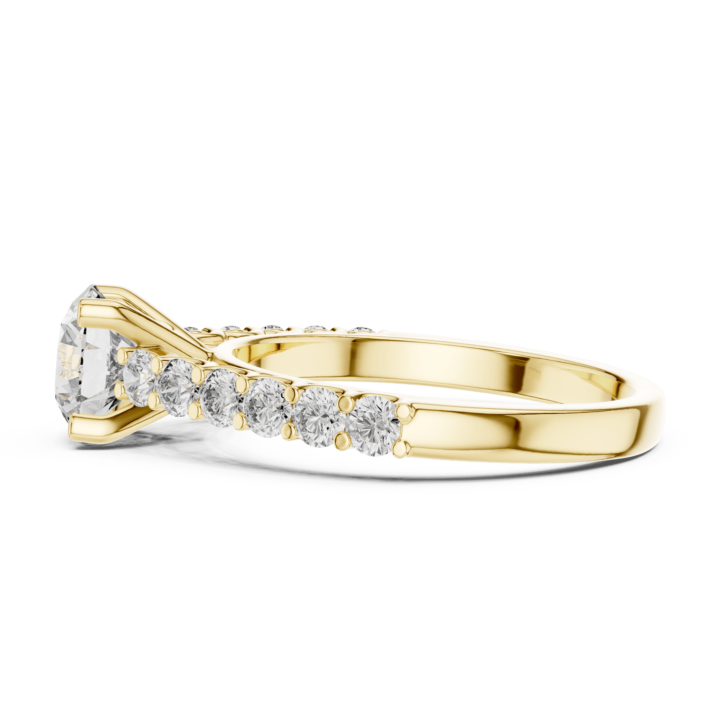 The Grace Pavé Solitaire Lab - Grown Diamond Ring - Suez Diamonds