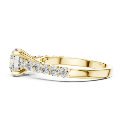 The Grace Pavé Solitaire Lab - Grown Diamond Ring - Suez Diamonds