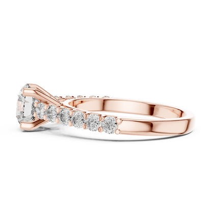The Grace Pavé Solitaire Lab - Grown Diamond Ring - Suez Diamonds