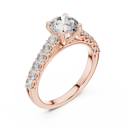 The Grace Pavé Solitaire Lab - Grown Diamond Ring - Suez Diamonds