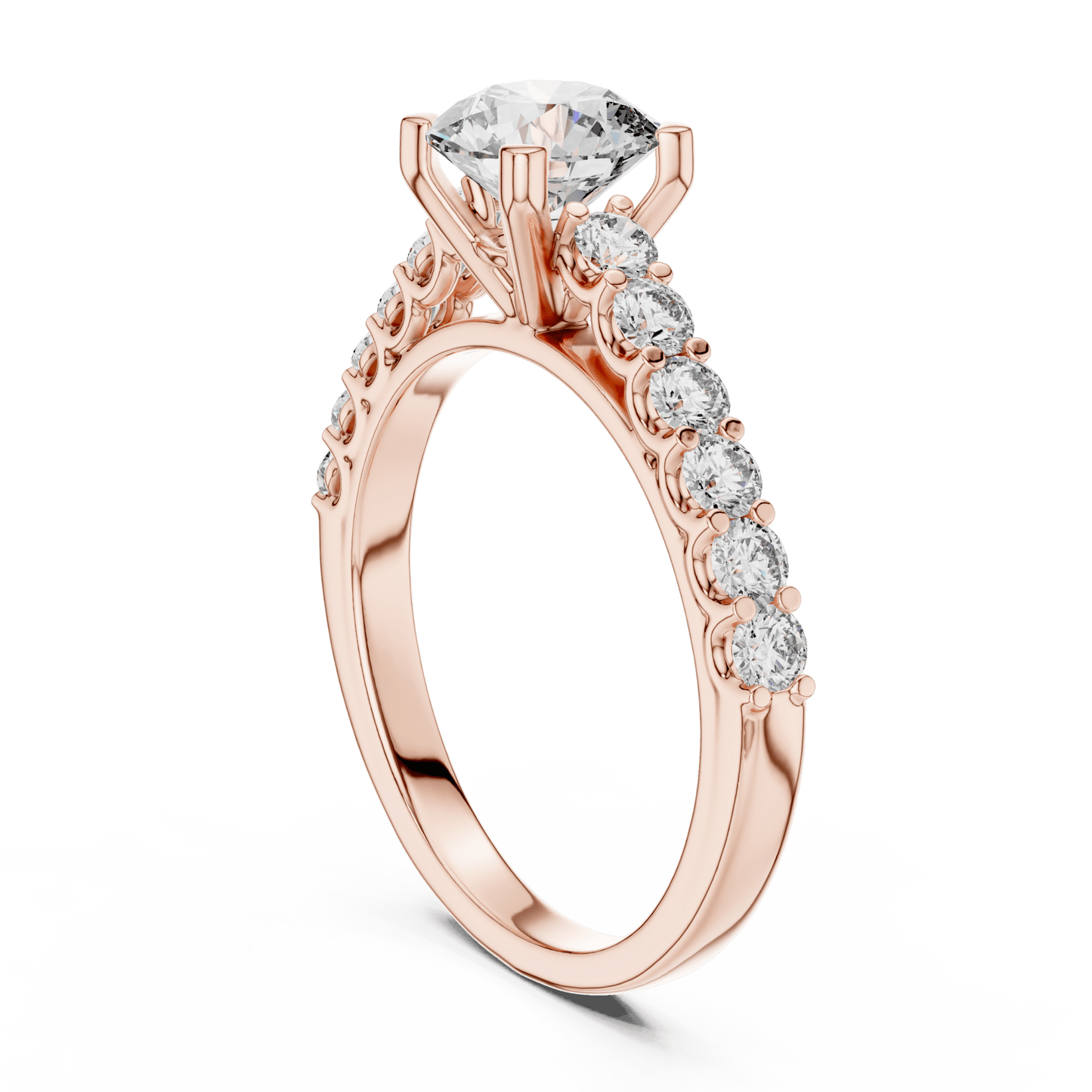 The Grace Pavé Solitaire Lab - Grown Diamond Ring - Suez Diamonds