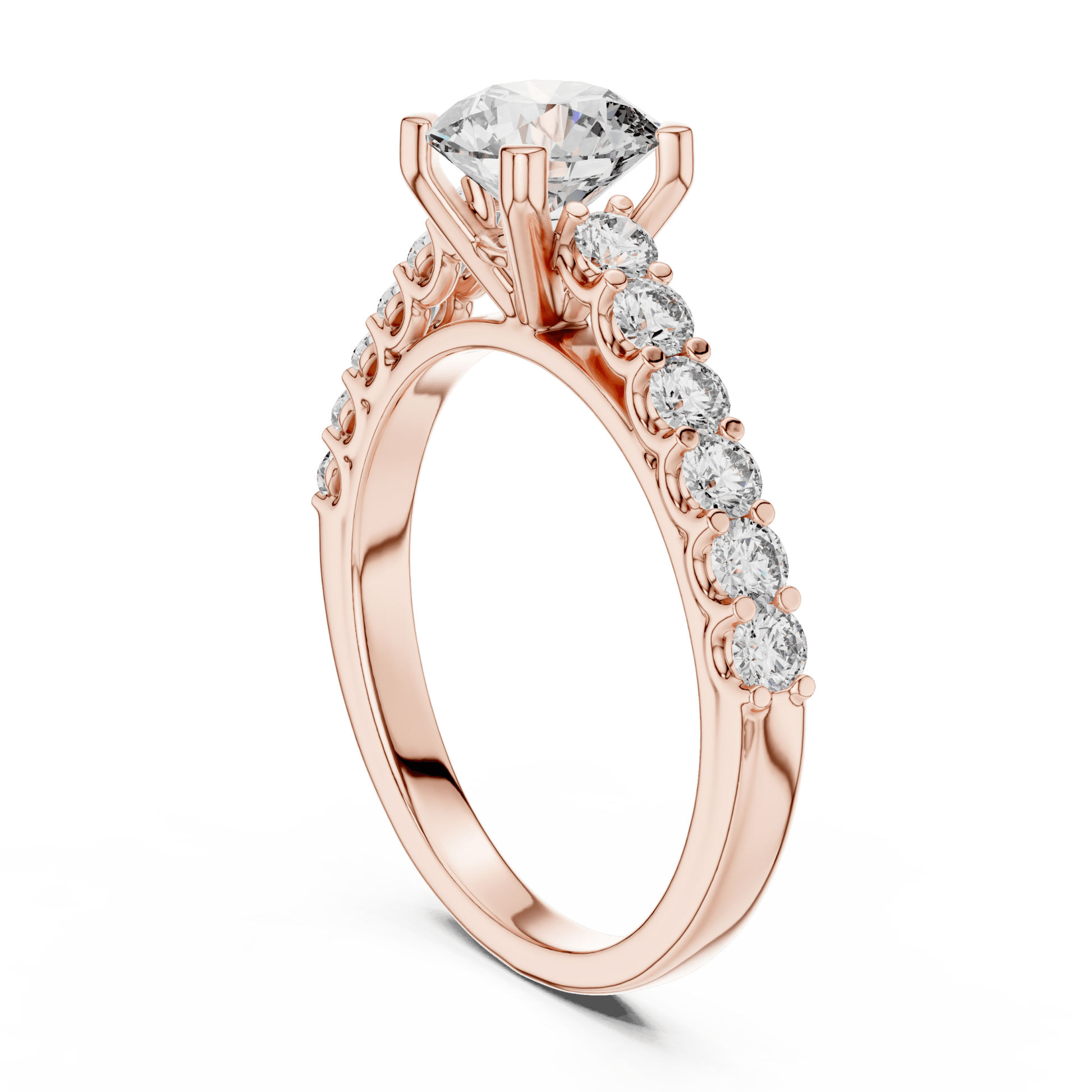 The Grace Pavé Solitaire Lab - Grown Diamond Ring - Suez Diamonds