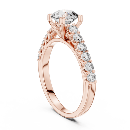 The Grace Pavé Solitaire Lab - Grown Diamond Ring - Suez Diamonds