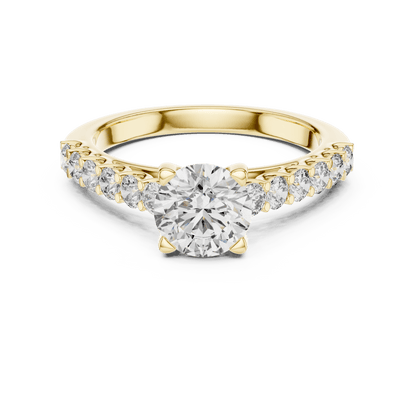The Grace Pavé Solitaire Lab - Grown Diamond Ring - Suez Diamonds
