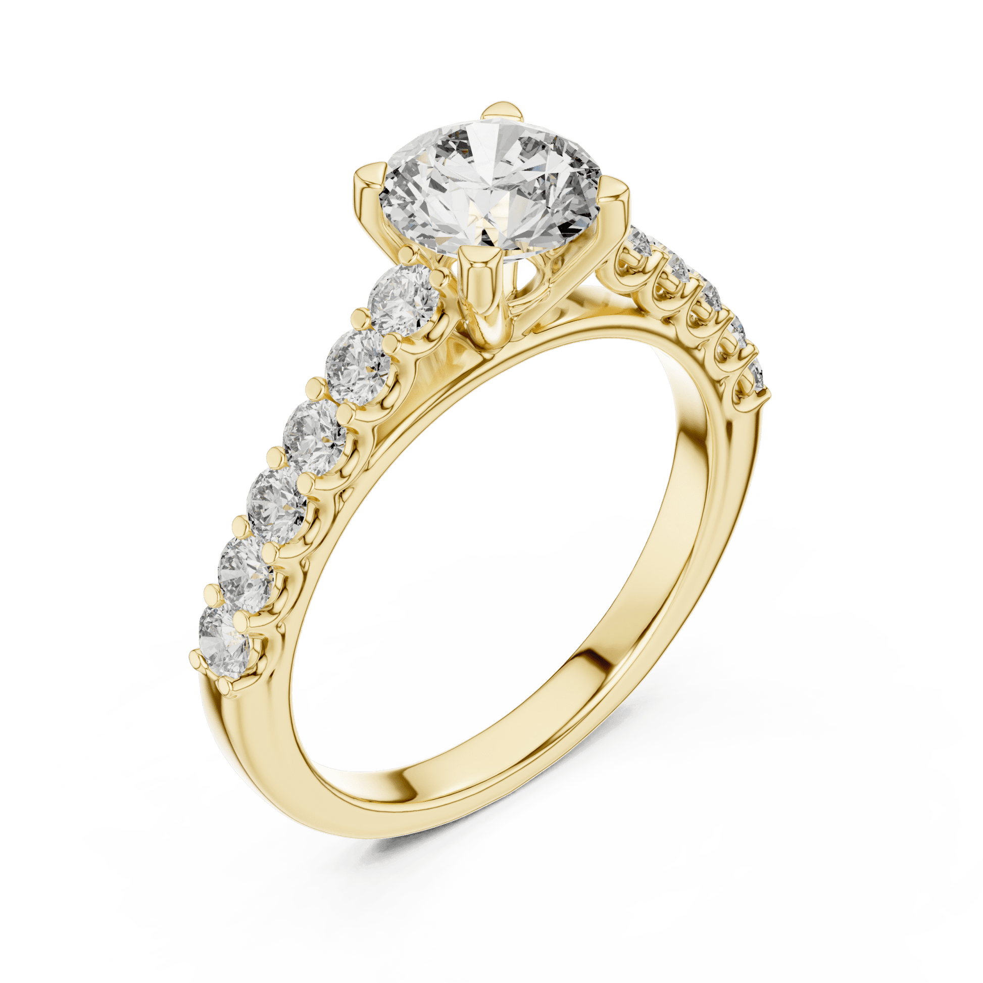 The Grace Pavé Solitaire Lab - Grown Diamond Ring - Suez Diamonds