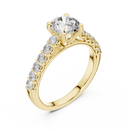 The Grace Pavé Solitaire Lab - Grown Diamond Ring - Suez Diamonds