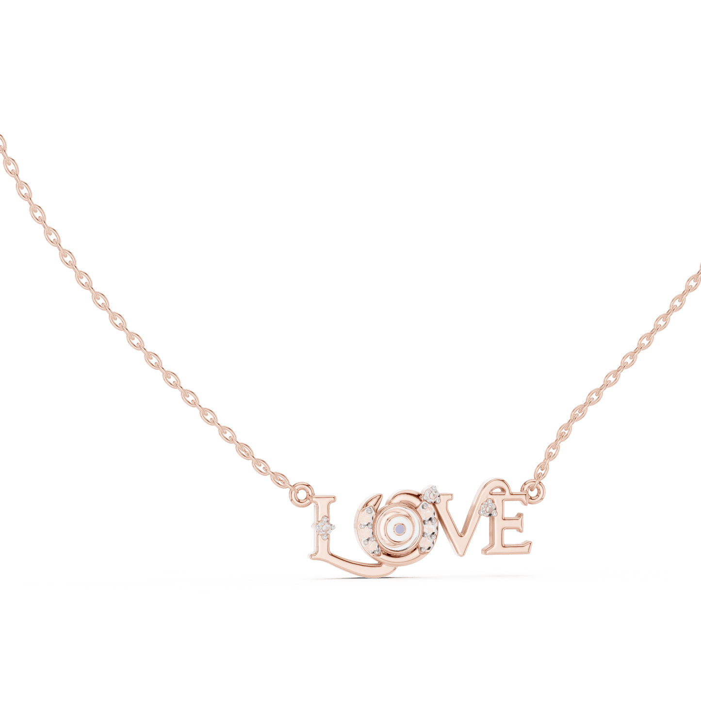 The 'LOVE' Evil Eye Pendant with Lab-Grown Diamonds without Chain - Suez Diamonds