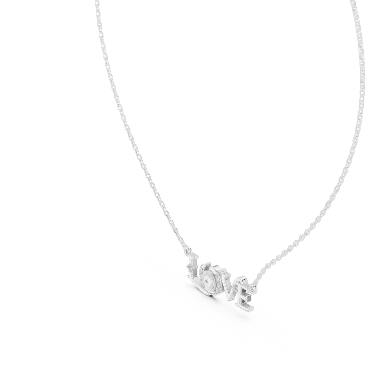 The 'LOVE' Evil Eye Pendant with Lab-Grown Diamonds without Chain - Suez Diamonds