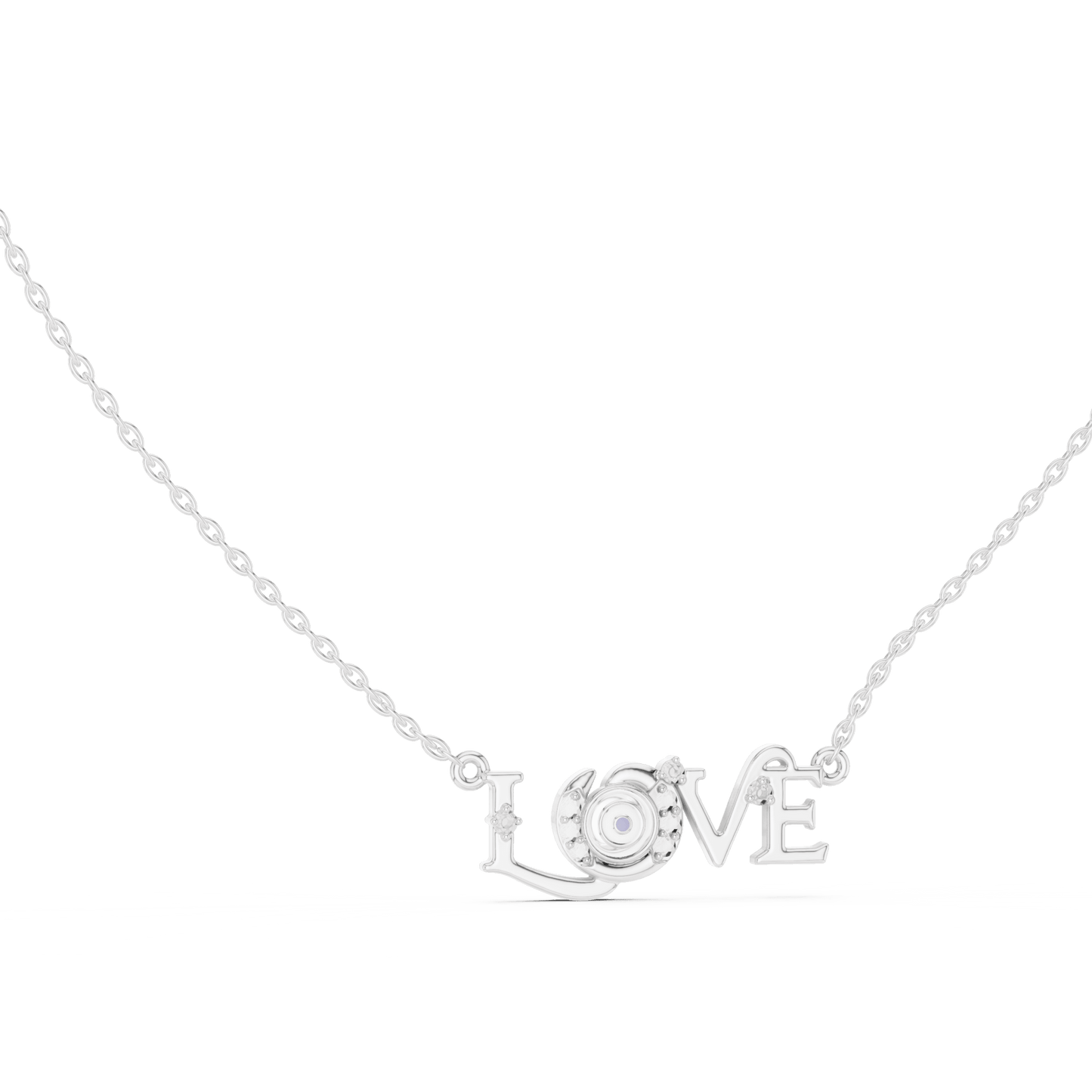 The 'LOVE' Evil Eye Pendant with Lab-Grown Diamonds without Chain - Suez Diamonds