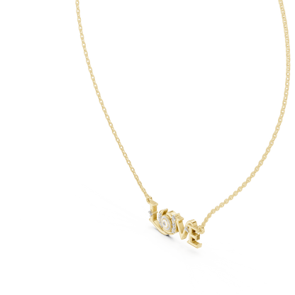 The 'LOVE' Evil Eye Pendant with Lab-Grown Diamonds without Chain - Suez Diamonds