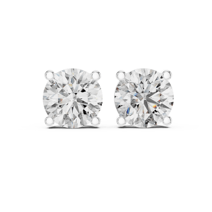 The Solitaire Grandeur | 4.00 CTW Round Brilliant Lab - Grown Diamond Studs in 14K Gold - Suez Diamonds