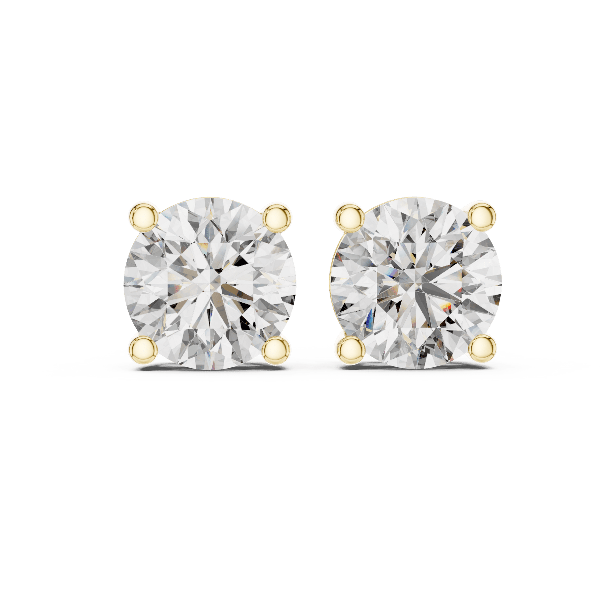 The Solitaire Grandeur | 4.00 CTW Round Brilliant Lab - Grown Diamond Studs in 14K Gold - Suez Diamonds