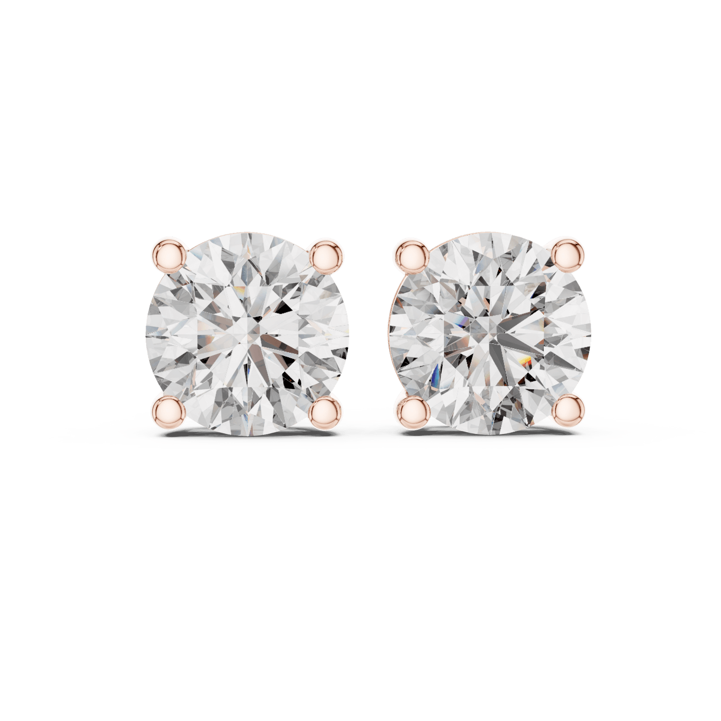 The Solitaire Grandeur | 4.00 CTW Round Brilliant Lab - Grown Diamond Studs in 14K Gold - Suez Diamonds