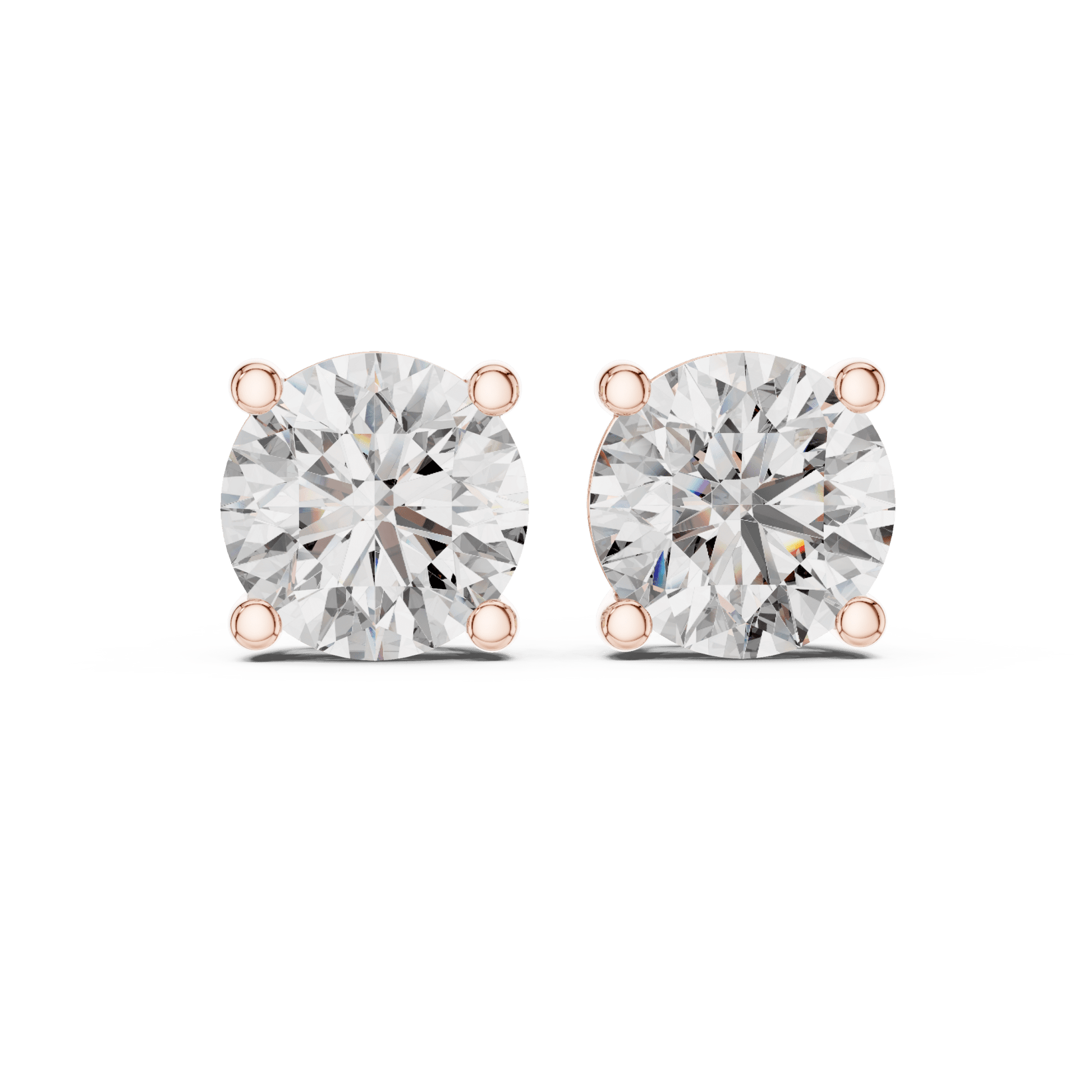 The Solitaire Grandeur | 4.00 CTW Round Brilliant Lab - Grown Diamond Studs in 14K Gold - Suez Diamonds