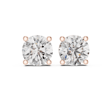 The Solitaire Grandeur | 4.00 CTW Round Brilliant Lab - Grown Diamond Studs in 14K Gold - Suez Diamonds