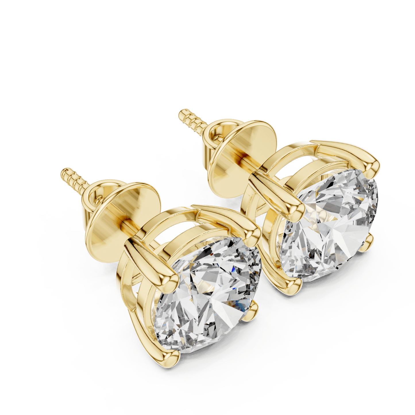 The Solitaire Grandeur | 4.00 CTW Round Brilliant Lab - Grown Diamond Studs in 14K Gold - Suez Diamonds