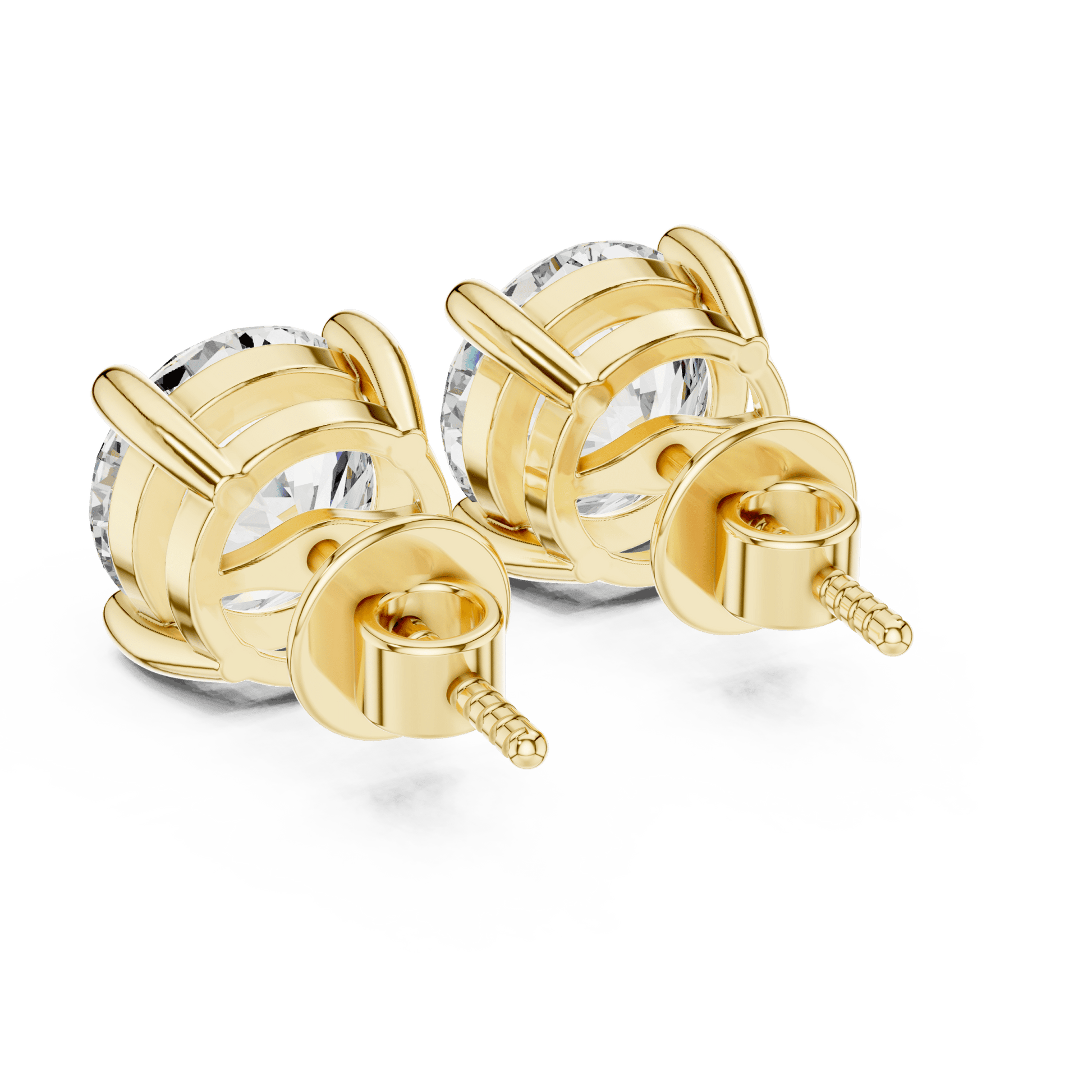 The Solitaire Grandeur | 4.00 CTW Round Brilliant Lab - Grown Diamond Studs in 14K Gold - Suez Diamonds