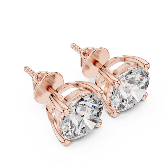 The Solitaire Grandeur | 4.00 CTW Round Brilliant Lab - Grown Diamond Studs in 14K Gold - Suez Diamonds