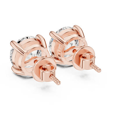 The Solitaire Grandeur | 4.00 CTW Round Brilliant Lab - Grown Diamond Studs in 14K Gold - Suez Diamonds
