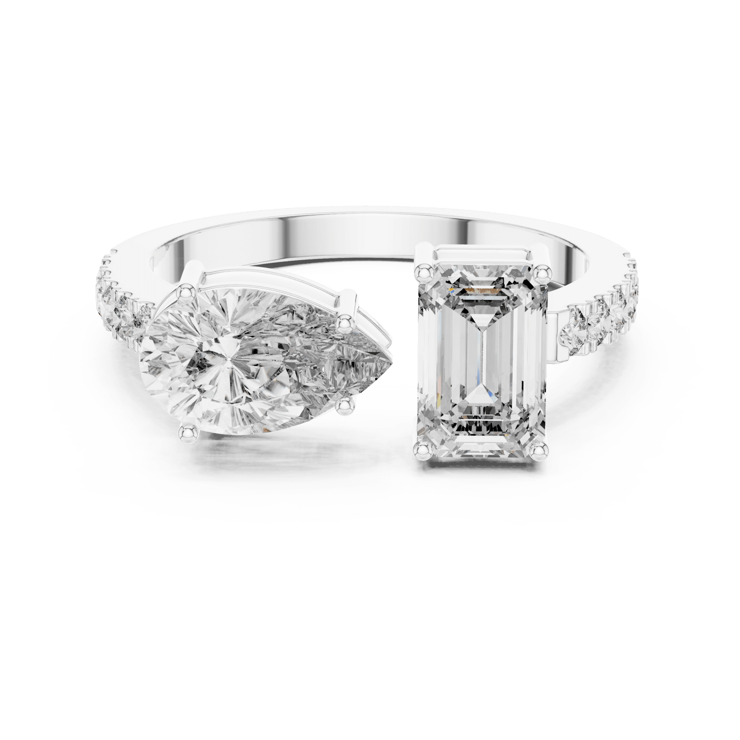 The Toi et Moi Duo Emerald & Pear Lab - Grown Diamond Ring - Suez Diamonds