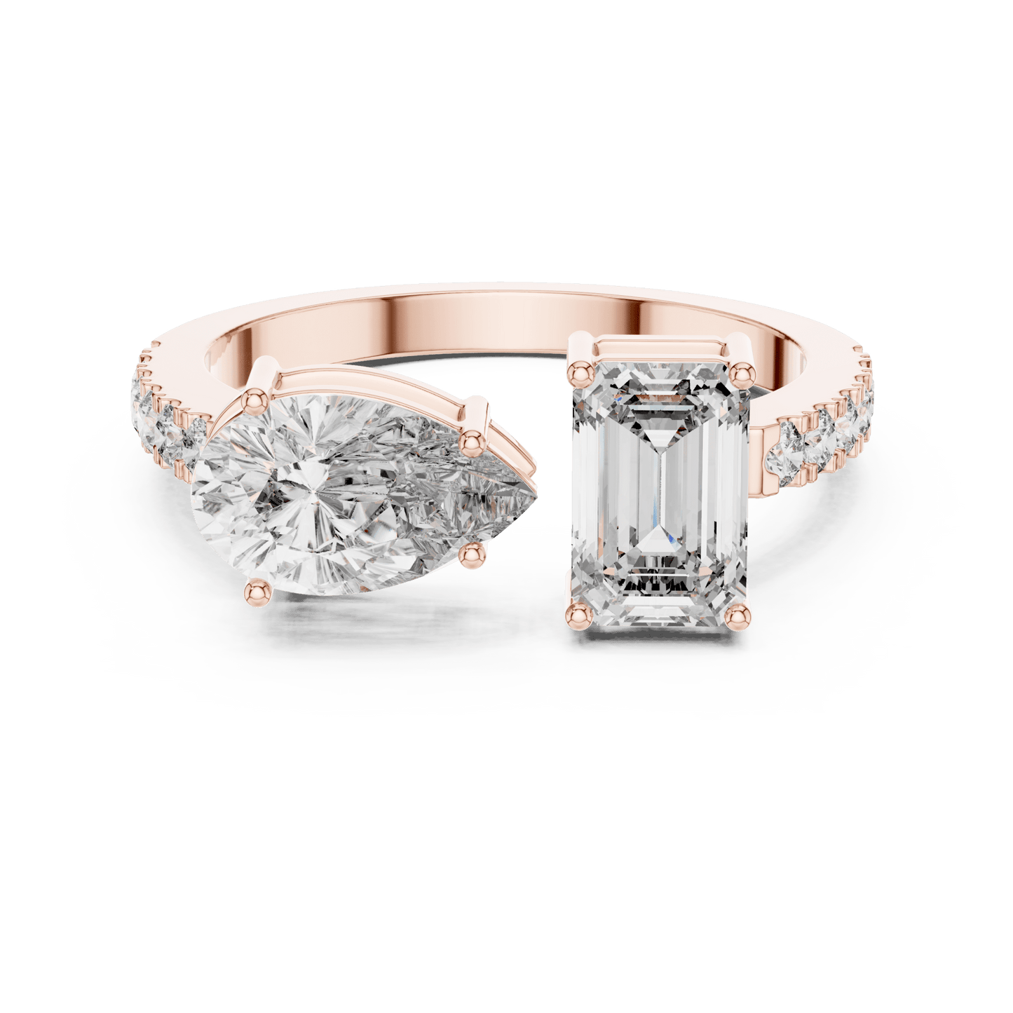 The Toi et Moi Duo Emerald & Pear Lab - Grown Diamond Ring - Suez Diamonds