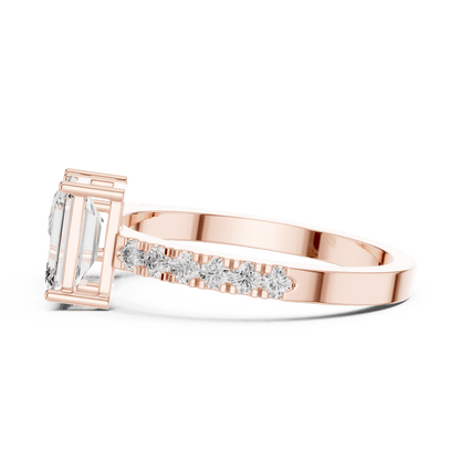 The Toi et Moi Duo Emerald & Pear Lab - Grown Diamond Ring - Suez Diamonds