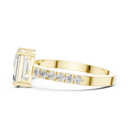 The Toi et Moi Duo Emerald & Pear Lab - Grown Diamond Ring - Suez Diamonds