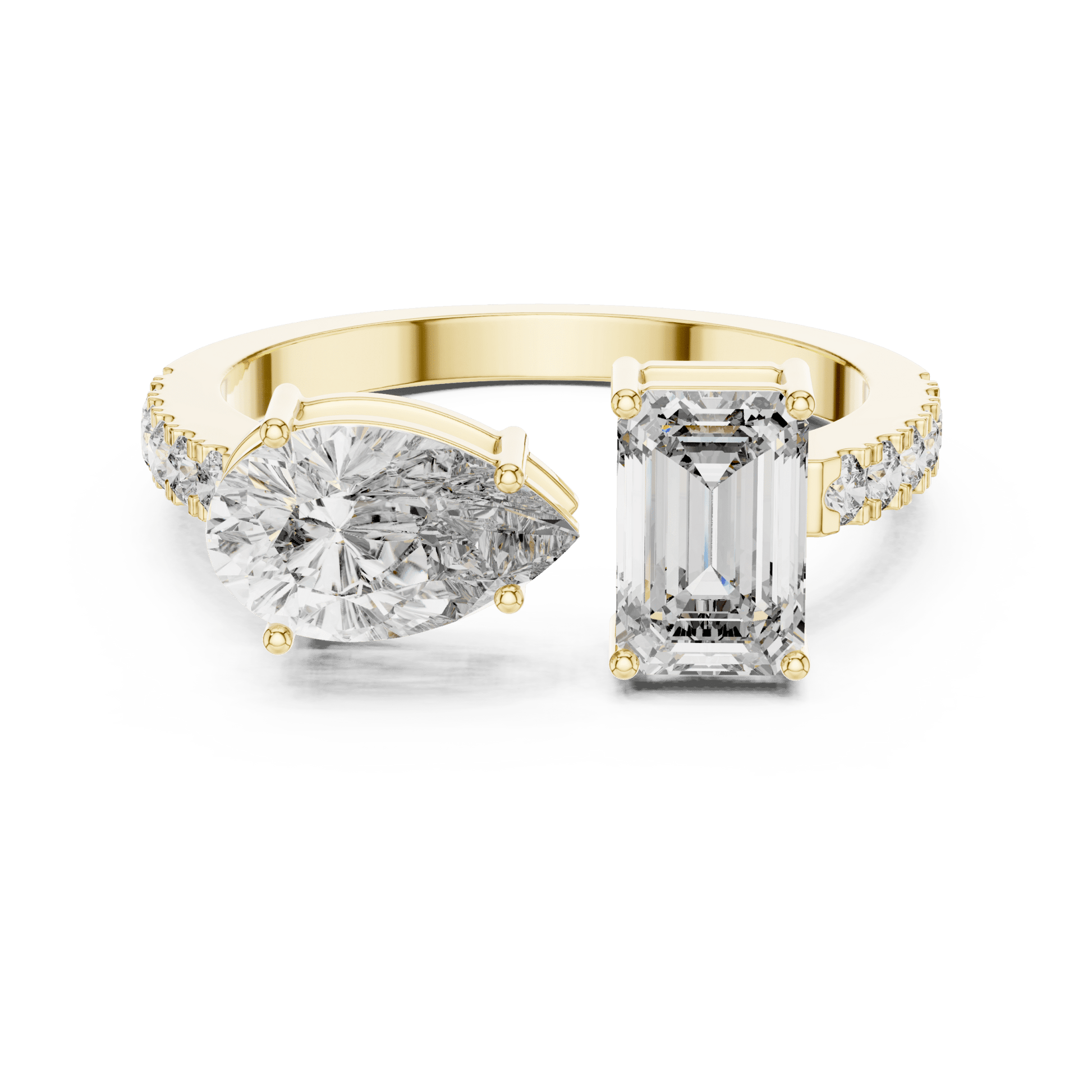 The Toi et Moi Duo Emerald & Pear Lab - Grown Diamond Ring - Suez Diamonds