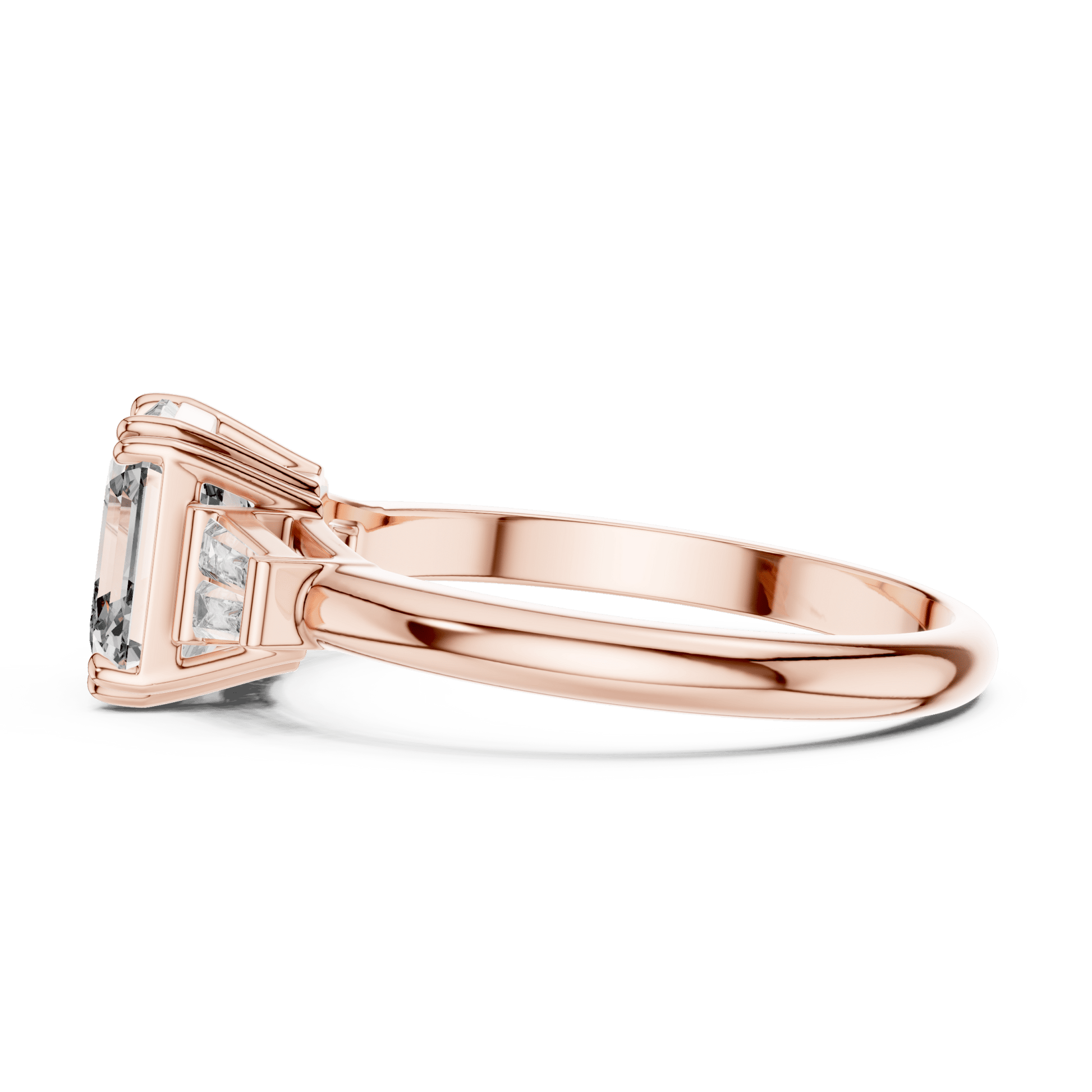 The Trilogy Emerald Lab Grown Diamond Ring - Suez Diamonds