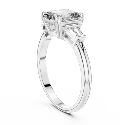 The Trilogy Emerald Lab Grown Diamond Ring - Suez Diamonds