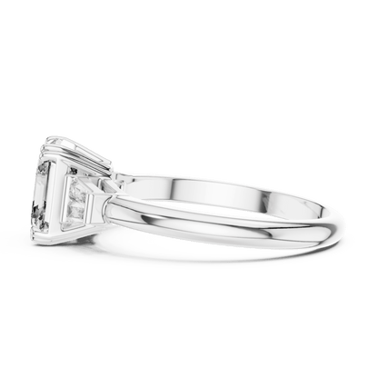 The Trilogy Emerald Lab Grown Diamond Ring - Suez Diamonds