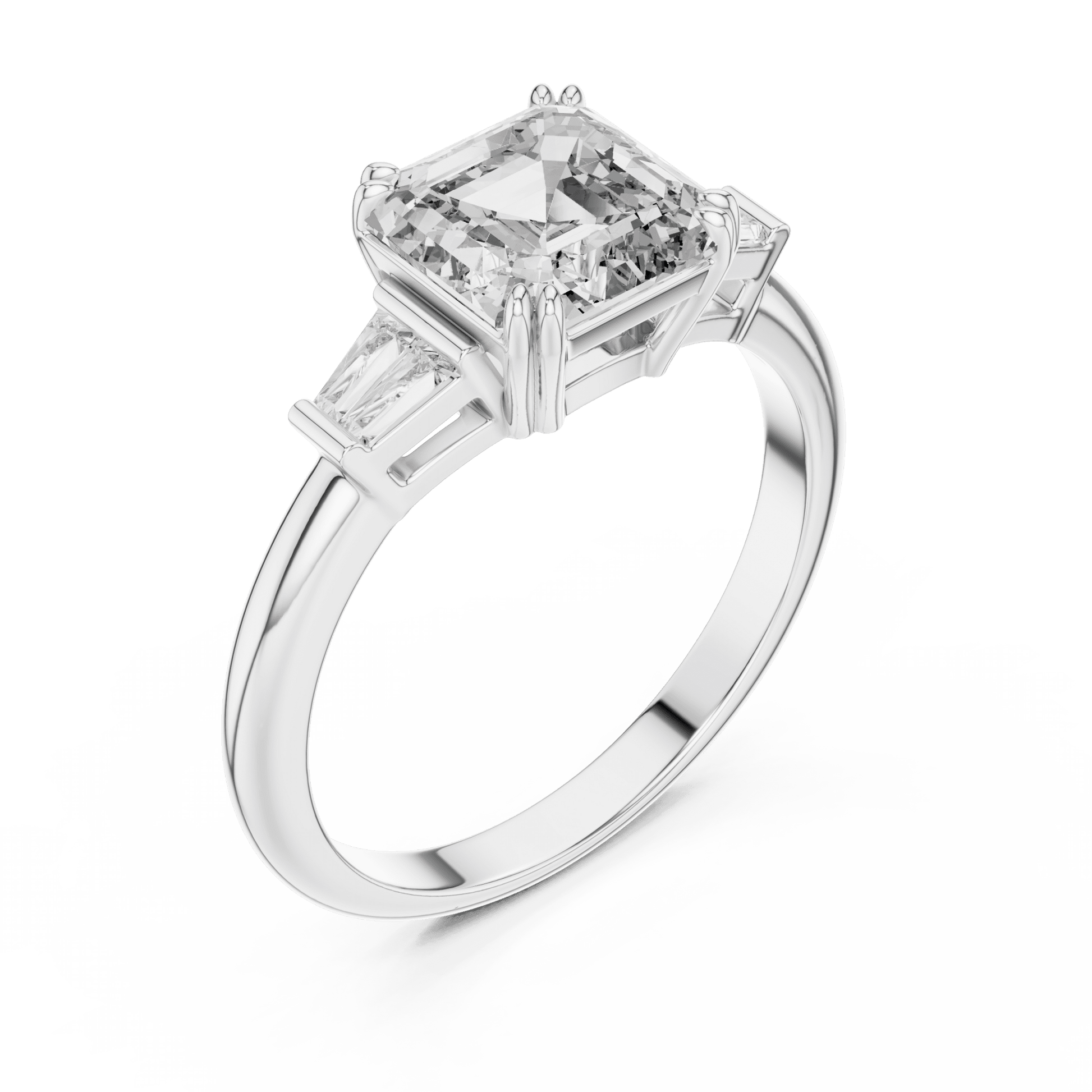 The Trilogy Emerald Lab Grown Diamond Ring - Suez Diamonds
