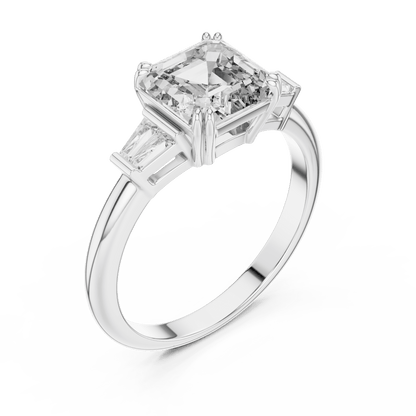 The Trilogy Emerald Lab Grown Diamond Ring - Suez Diamonds