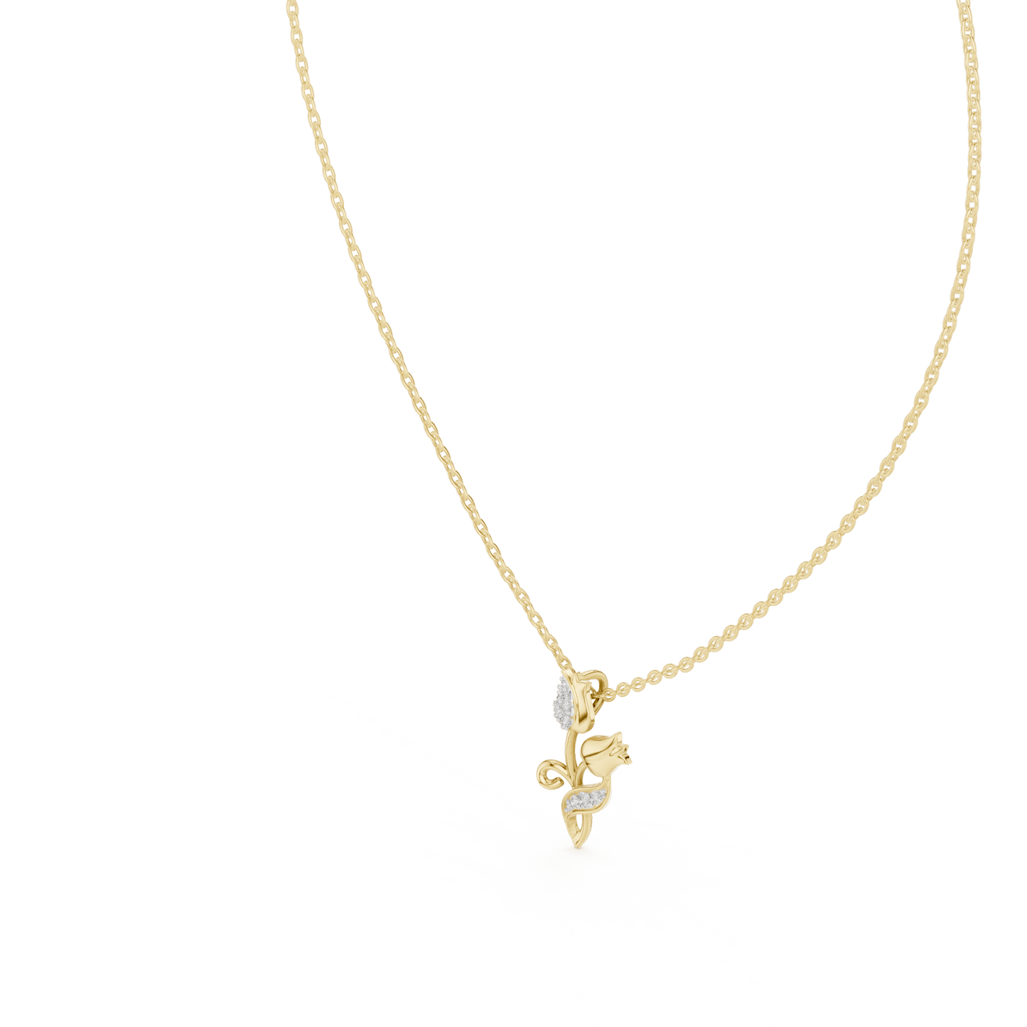 The Tulip Bloom Pendant with Lab-Grown Diamonds - Suez Diamonds