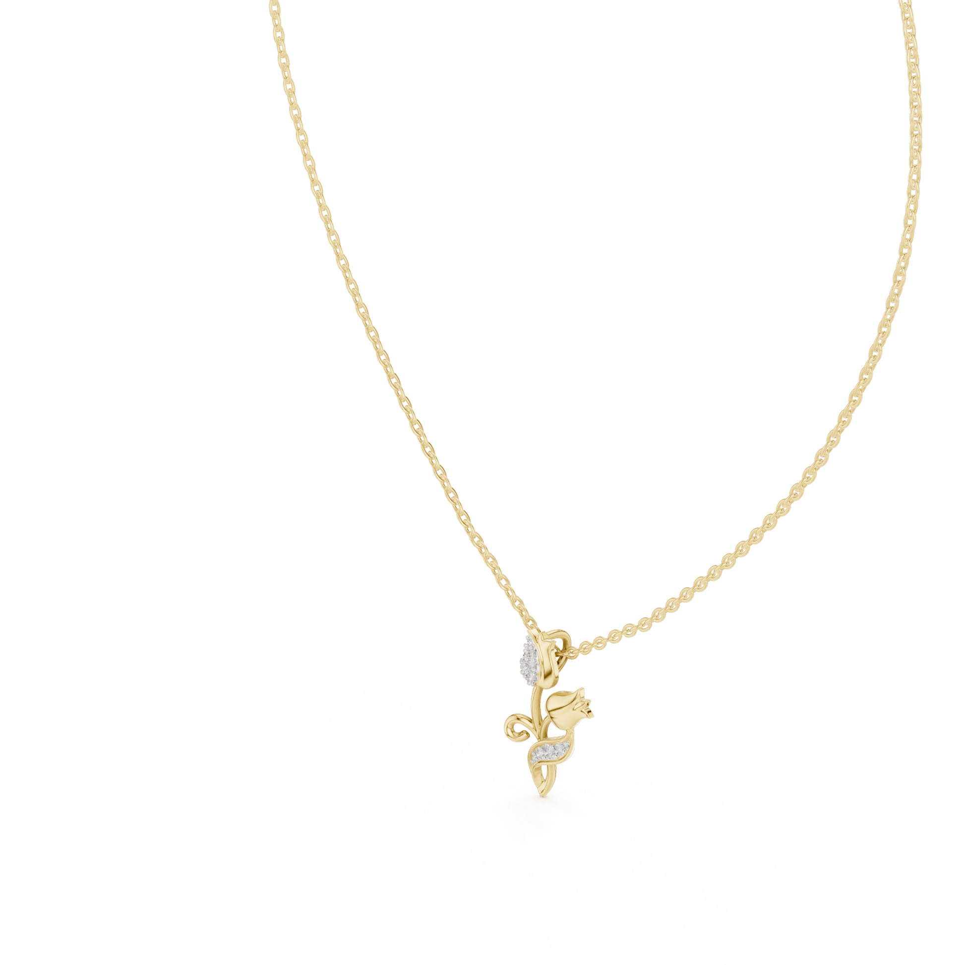 The Tulip Bloom Pendant with Lab-Grown Diamonds - Suez Diamonds