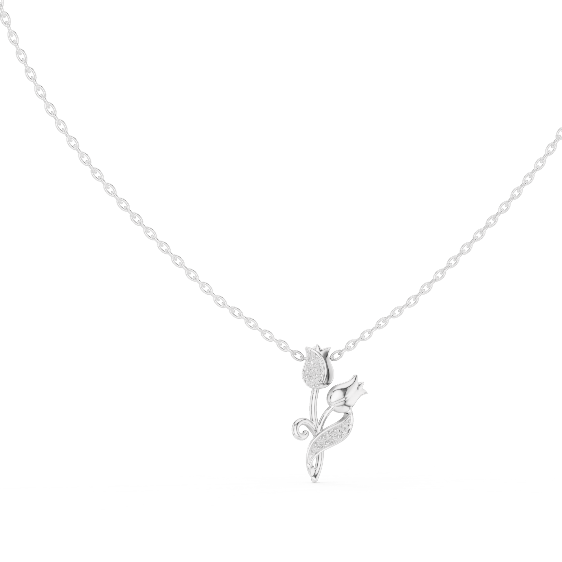 The Tulip Bloom Pendant with Lab-Grown Diamonds - Suez Diamonds
