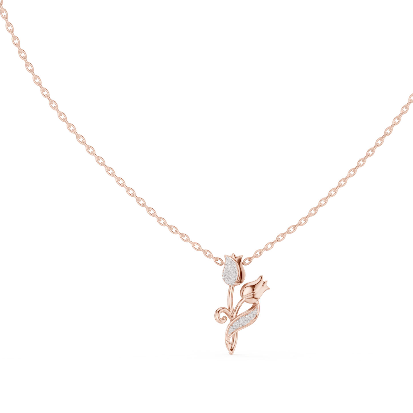The Tulip Bloom Pendant with Lab-Grown Diamonds - Suez Diamonds