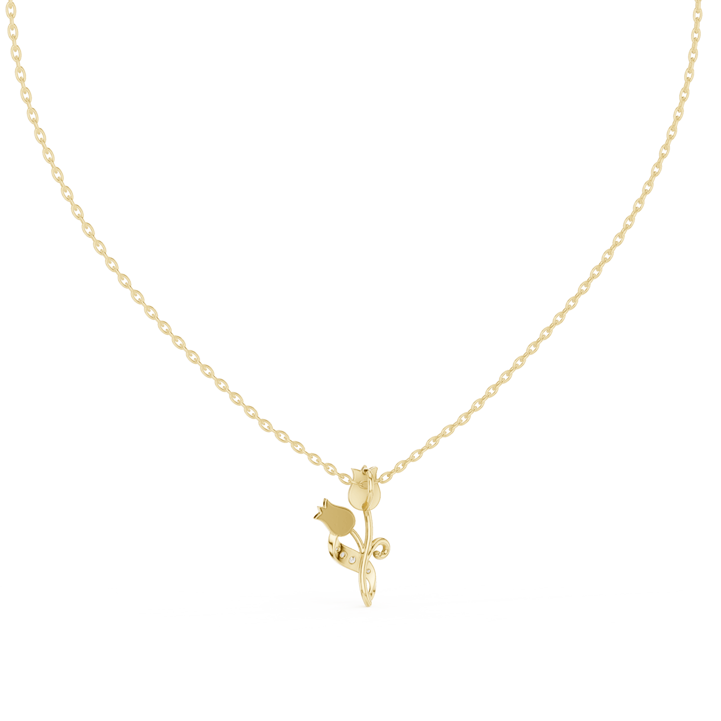 The Tulip Bloom Pendant with Lab-Grown Diamonds - Suez Diamonds