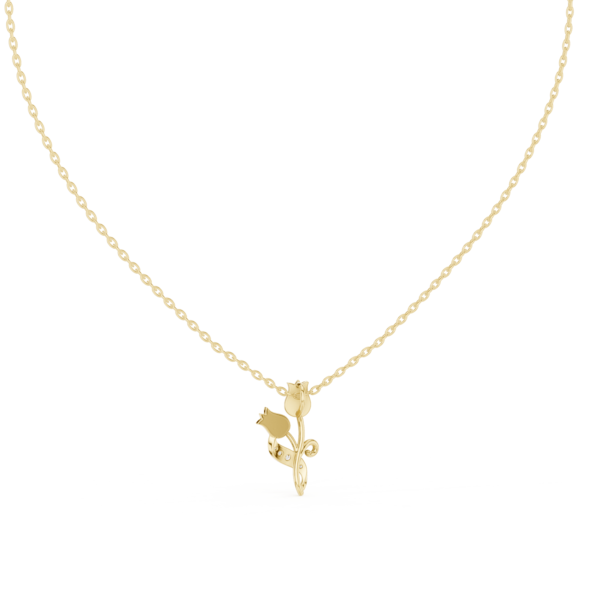 The Tulip Bloom Pendant with Lab-Grown Diamonds - Suez Diamonds