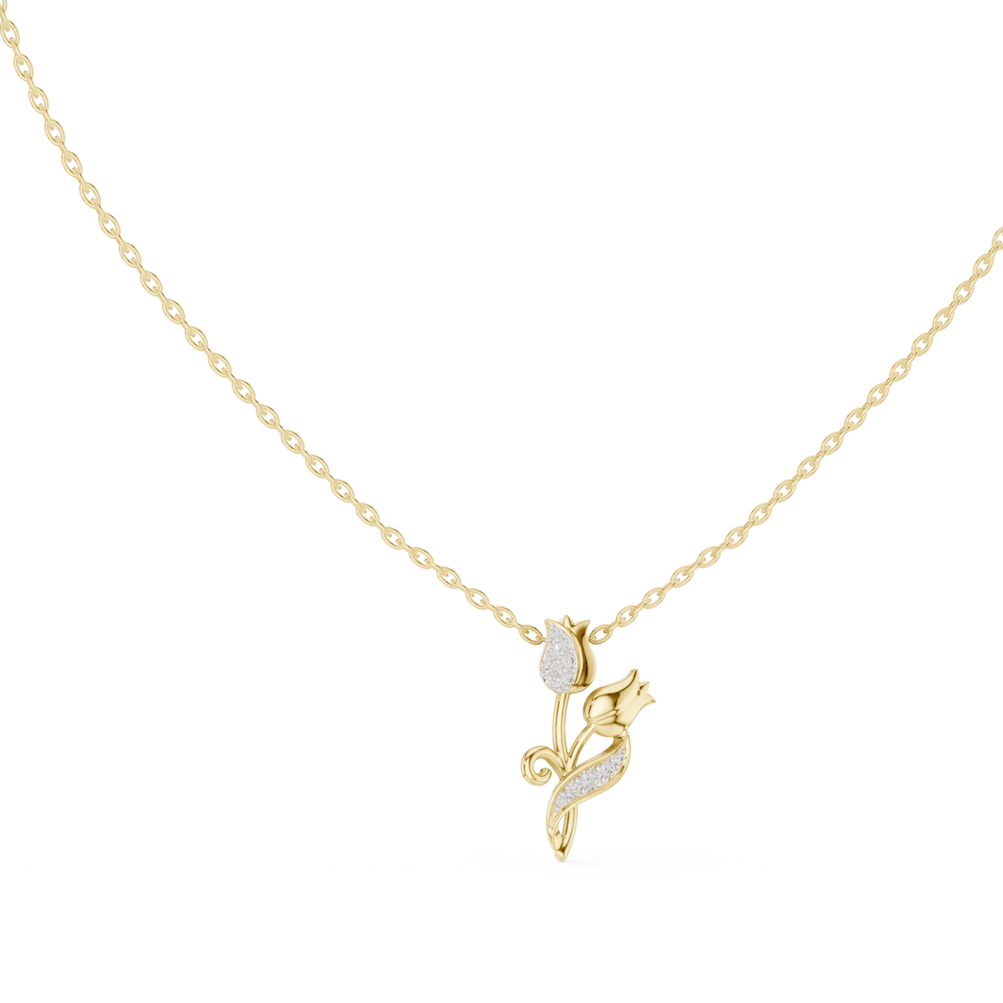 The Tulip Bloom Pendant with Lab-Grown Diamonds - Suez Diamonds