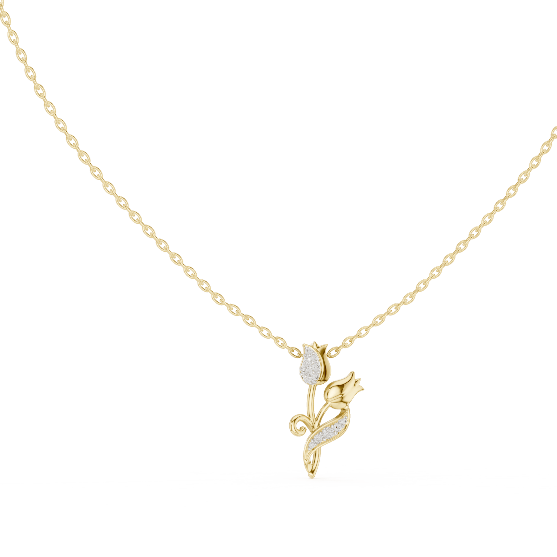 The Tulip Bloom Pendant with Lab-Grown Diamonds - Suez Diamonds